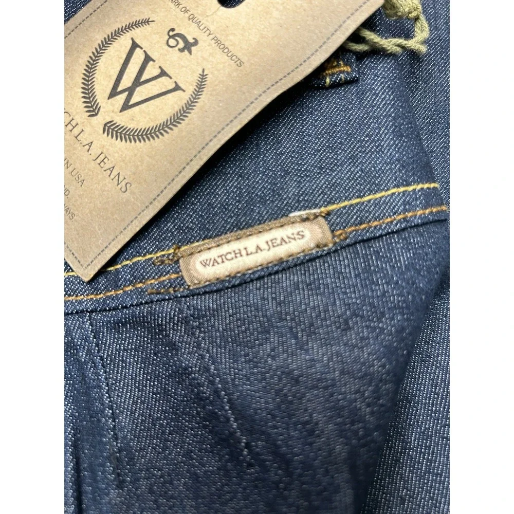 Watch LA High Waisted Skinny Jeans Dark Indigo Wash Button Fly Flattering Size 9